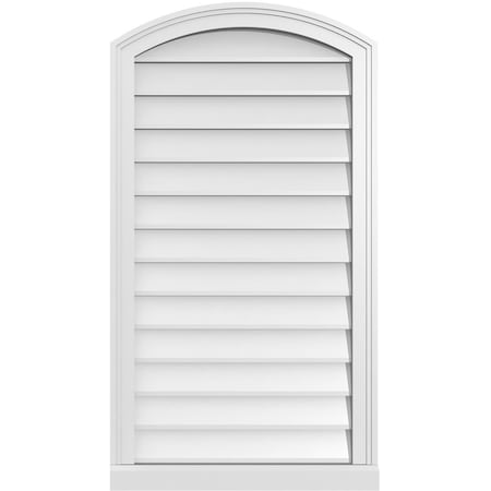 Ekena Millwork Arch Top Surface Mount PVC Gable Vent: Functional, w/ 2"W x 2"P Brickmould Sill Frame, 22"W x 40"H GVPAR22X4003SF